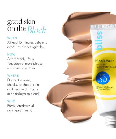 Bliss Block Star SPF 30 Duo | Daily Tinted Sunscreen + Clarifying Mineral Sunscreen - Buy Online on GoSupps.com