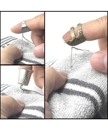 4 Pcs Metal Sewing Thimbles - Adjustable Finger Protectors for Hand Sewing, Needlework, and Embroidery Craft - Buy Online on GoSupps.com