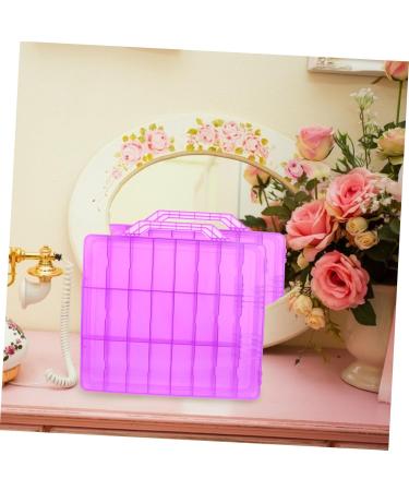 minkissy 1pc Nail Polish Storage Box Travel Container Nail Polish Bag Drawer Jewelry Organizer Rhinestone for Nails Clear Beads Handheld Nail Art Toolbox Purple Simple Plastic Storage Rack 35x34cm Purple - Buy Online on GoSupps.com