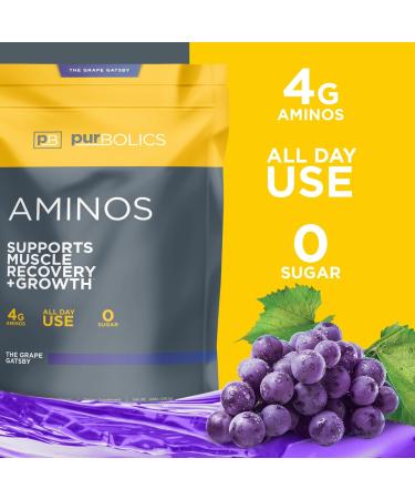 Aminos | 4g Free-Form Amino Acids & Beta-Alanine - 0 Sugar 60 Servings (Grape Gatsby) - Shop Internationally - Buy Online on GoSupps.com