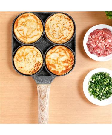 DELURA Saucepan Frying Pot Pan Steak Egg Pancake Thickened Omelet Pan Wooden Handle Pan for Kitchen Utensils Wok - Buy Online on GoSupps.com