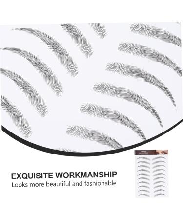 Ipetboom 12 sheets Artificial Stickers Eyebrow False Imitation Transfer Sticker for Transfers Hairlike 21x15cm Black - Buy Online on GoSupps.com