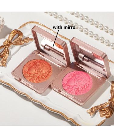  KARLOR Shimmering blush powder orange blush glitter palette embossed blush Golden Blusher Powder shimmering pearlescent pigmented blush orange blusher for cheeks (02 - Buy Online on GoSupps.com
