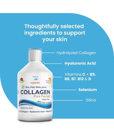 Swedish Nutra Hydrolyzed Marine Collagen Liquid Supplement 500ml Pack 20 Day Supply Pure peptide and vitamins for healthy hair skin nails and joints 100 500ml - Buy Online on GoSupps.com