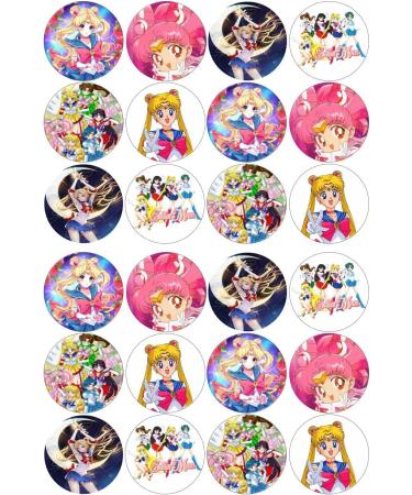 24 Japanese Anime Theme Edible Wafer Cup Cake Toppers (Sailor Moon) - Buy Online on GoSupps.com