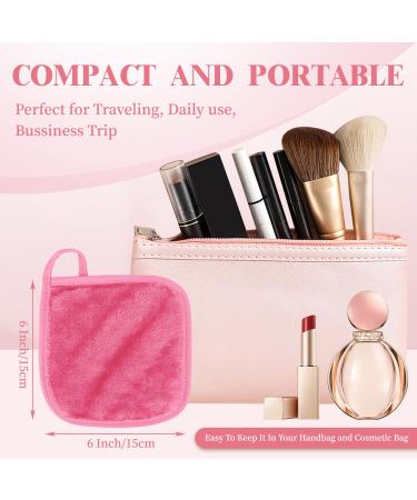 NineEigh 15-Pack Microfiber Makeup Towels - Washable 15x15cm Reusable Face Cleaning Cloths for Daily Travel & Cosmetic Erasing - Pink Rosa - Buy Online on GoSupps.com