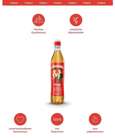 Almdudler Alpine Herbs Syrup 700ml - Authentic Herbal Lime Beverage Syrup for 7 Liters of Refreshing Lemonade - Buy Online Worldwide - Buy Online on GoSupps.com