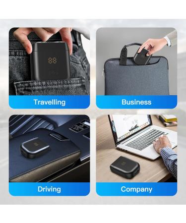 Electric Travel Razor for Men - Mini Waterproof Rotary Shaver Cordless USB-C Charging Pocket Size Beard Trimmer - Close Shave in Black - Buy Online on GoSupps.com