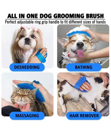 Kwispel 2 Pcs Dog Grooming Brush & Pet Shampoo Brush | Shedding & Massage Comb for Short & Long Haired Dogs/Cats - Buy Online on GoSupps.com