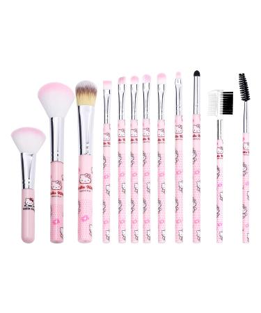 Kitty Cat Makeup Brushes Set - 12pcs Kitty Cat Gift Makeup Brush Set for Girl (MB-Kitty Cat) MB-Hello kitty