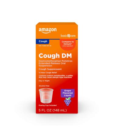Amazon Basic Care Cough Suppressant DM, Grape Flavor; Cough Suppressant for Adults, 5 Fluid Ounces - Buy Online on GoSupps.com