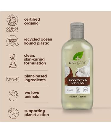 Dr Organic Virgin Coconut Oil Shampoo - 265ml | Natural, Vegan, Cruelty Free | Paraben & SLS Free, Hydrating Formula - Buy Online on GoSupps.com