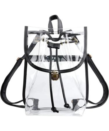Clear Stadium Approved Drawstring Bag - Heavy Duty, Mini Size, Black - Buy Online on GoSupps.com