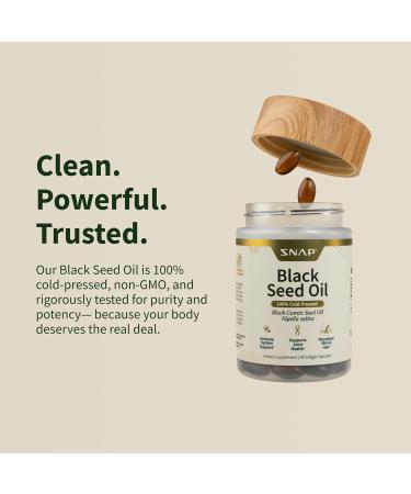 Snap Supplements Black Seed Oil Capsules 100% Cold Pressed Organic Nigella Sativa Supports Immune Health Detox Skin Hair Joints & Overall Wellness 90 Softgels - Buy Online on GoSupps.com
