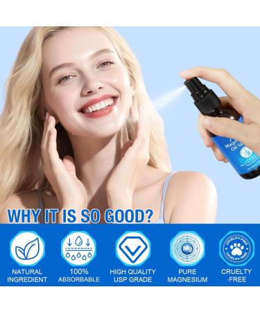 USBSREGARDS Magnesium Oil Spray for Feet 100% Pure Natural Magnesium Spray Glass Bottle Easy to Absorb & Use 60Ml 2Pack - Buy Online on GoSupps.com