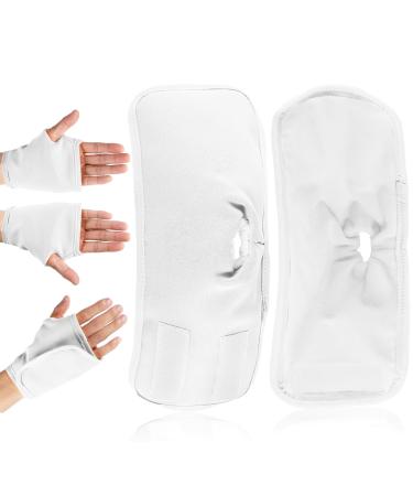 2 pieces of castor oil packs for hands reusable hand-pilot oil wraps. Adjustable castor oil pads prevent leakage (white)