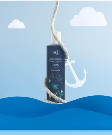 Hagi Natural Shower Gel for Men Ahoy Kapit n! With Algae Aloe Vera Juice and Amber Extract Hydration Protective Barrier Skin Softening Anti-Inflammatory Anti-Rheumatic 300 ml - Buy Online on GoSupps.com