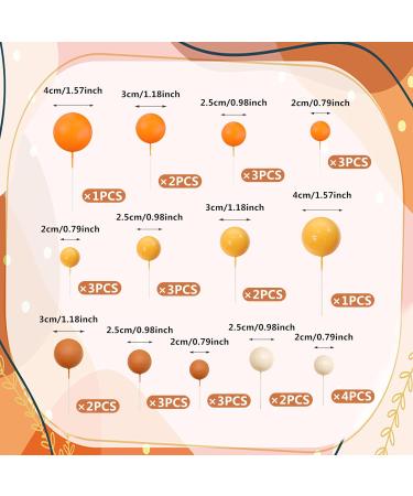 Ball Cake Topper Ball Cake Picks Colorful Pearl Ball Shaped Cupcake Insert Cake Topper for Bear Theme Birthday Party Favors Wedding Decoration Supplies (Orange Yellow Apricot Caramel) - Buy Online on GoSupps.com