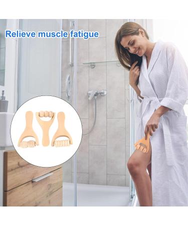 3-Piece Wooden Massage Roller Set - Fascia & Trigger Point Therapy for Anti-Cellulite Neck Shoulders Legs & Back - Buy Online on GoSupps.com
