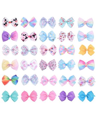 30 Pcs Unicorn Hair Bows Grosgrain Ribbon Alligator Clips - 5 Inch Hair Accessories for Girls - Buy Online on GoSupps.com