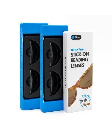 STICKTITE LENS Small 28mm (2-Pack) Stick-on bifocal lens instantly convert sunglasses into magnified bifocal reading glasses. Clear 1.75 x