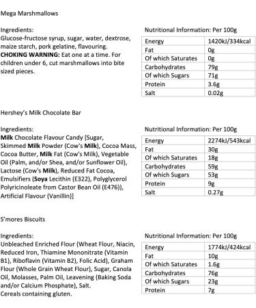 Marshmallow S'Mores Ultimate Hamper - Includes Hershey's Chocolate Giant Marshmallows Nabisco Graham Crackers & More - All You Need To Make Luxury American S'Mores - Hamper Exclusive to Burmont's - Buy Online on GoSupps.com