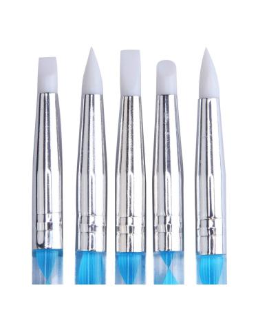 Nail Art Pen Set - 5 Double Ended Silicone Carving & Dotting Tools for Manicure (Blue) - International Shipping Available - Buy Online on GoSupps.com