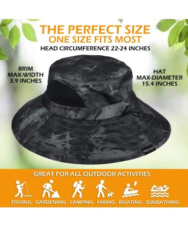 EINSKEY Waterproof Wide Brim Sun Hat in 05 Dark Grey Camo - Unisex Bucket Hat for Fishing, Hiking, Safari - Foldable Boonie Hat for Garden and Beach - Buy Online on GoSupps.com