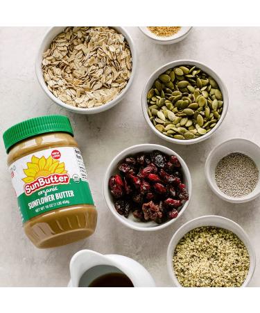 SunButter Creamy Organic Sunflower Seed Butter 16oz (Pack of 2) with By The Cup Spreader - Buy Online on GoSupps.com