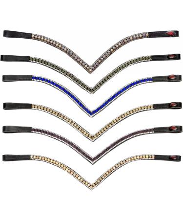 Start Wodenhringriemen Horse Glitter Headband | Leather Diamond Stirrup Strap for Warmblood Thoroughbred & Pony | COB Black/Shimmering - Buy Online on GoSupps.com