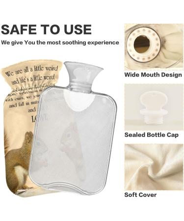 Squirrel Hot Water Bottle with Cover - 1L Small Pain Relief Bag BPA-Free Ideal for Cramps & Comfort - Buy Online on GoSupps.com