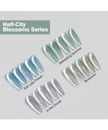 ADHERE 12ML Cat Eye Gel Nail Polish Set - Holographic Glitter Colors Soak Off LED Gel Kit for Nail Art & DIY Gifts | Half-City Blossoms Series - Buy Online on GoSupps.com