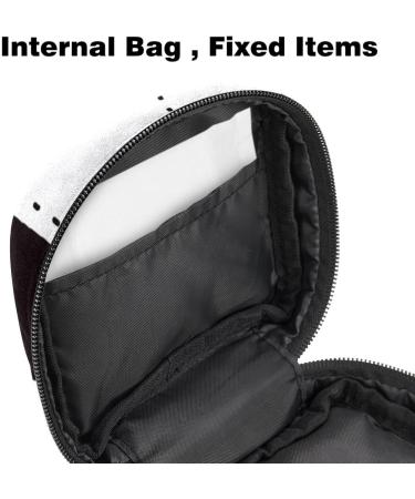 Portable Women's Binding Storage Bags | Menstrual Cup & Pad Pouches for Teens | Stylish Football Pattern in Black & White - Buy Online on GoSupps.com