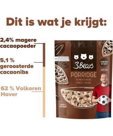 3Bears Porridge Elegant Cacao 4er Package 4 x 400g No added sugars Overnight oats Breakfast 100 natural - Buy Online on GoSupps.com