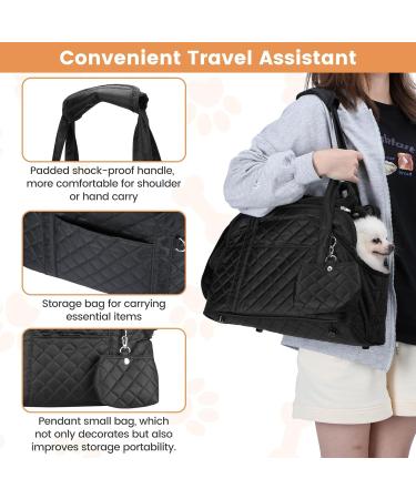 Happy Hachi Dog & Cat Carrier Bag - Portable Travel Bag for Small Pets with Shoulder Strap & Breathable Mesh - Ideal for Pets Up to 7 kg (Black) - Buy Online on GoSupps.com