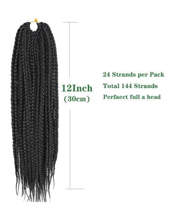 12 Inch Prelooped Crochet Box Braids for Black Women - 144 Strands (Pack of 6) - Buy Online on GoSupps.com