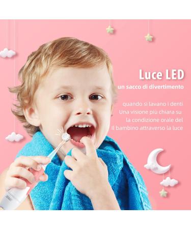 SEAGO SG-513 Electric Sound Toothbrush for Kids 0-3 Years | Waterproof IPX7 LED Light Smart Timer | Includes 4 Brush Heads (Pink) - Buy Online on GoSupps.com