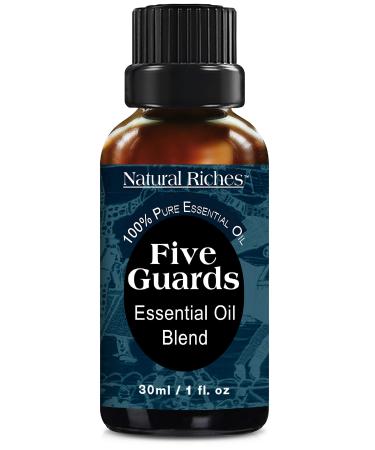 Natural Riches Five Guards Essential Oil Blend for Health Shield Aromatherapy with Clove Cinnamon Lemon Rosemary Eucalyptus Oil - 30ml 1 Fl Oz (Pack of 1)