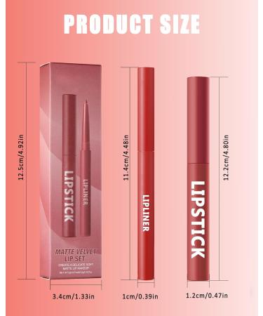  LYSdefeu 11 Pcs Matte Lipstick and Lip Liners Set Long Lasting Waterproof High Pigmentation Non-sticky Cream Texture Matte Velvet Lip Gloss Gift for Women - Buy Online on GoSupps.com