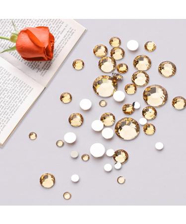 Canvalite 1820Pcs Champagne Rhinestones Nail Gems | 12 Styles 3D Glass Crystals | Nail Rhinestones with Rhinestones Picker & Tweezers | Multi Shape Flatback Face Gems for Nail Art - Buy Online on GoSupps.com