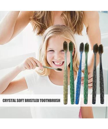 Portable Soft Toothbrush Set - 6 Pieces with Bristle Cleaner & Dental Floss | Ideal Travel Toothbrush Pack for Family - Buy Online on GoSupps.com