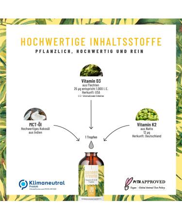 NATURTREU Vitamin D3 K2 Drops with Magnesium - High Dose Vegan Sun Friend & Power Reserve - International Shipping Available - Buy Online on GoSupps.com