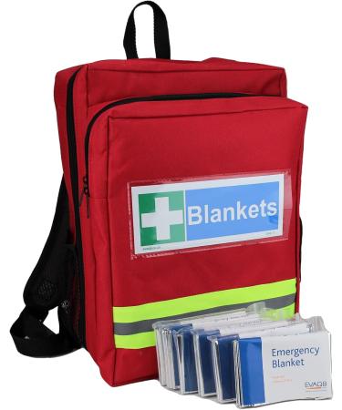 EVAQ8 Grab Bag with 50 Emergency Foil Blankets for First Aid Emergencies and Evacuations - Buy Online on GoSupps.com