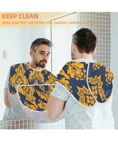 Abstract Yellow Floral Beard Bib Apron | Beard Hair Catcher for Men | Perfect Father's Day & Christmas Gifts - Buy Online on GoSupps.com