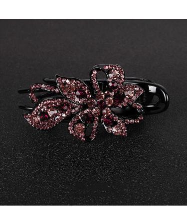 Duckbill Rhinestone French Hair Clip - Vintage Flower Design for Thick Hair | Fashion Hair Accessories for Women - Buy Online on GoSupps.com