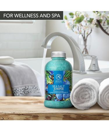 Juniper Bathing Salt 600g - Natural Sea Salt with Juniper Lemongrass & Cypress Oil for Joint Relief Muscle Relaxation & Better Sleep | Body Care & Relaxation - Buy Online on GoSupps.com