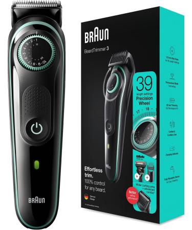Procter Gamble Braun Beard Trimmer 3 BT3341 beard trimmer for men facial hair facial hair reliable blades 39 length settings blackgreen - Buy Online on GoSupps.com