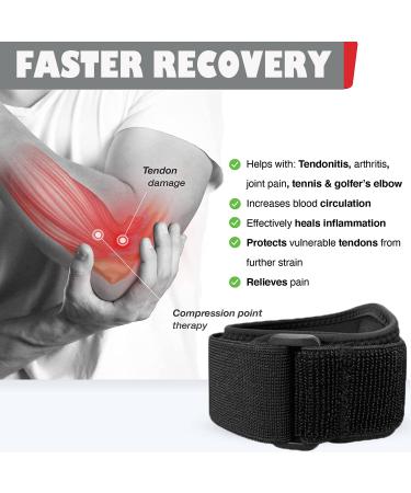 Cinlitek Tennis Elbow Brace - Pain Relief & Support for Tendonitis, Golfers Elbow - Compression Pad for Men & Women - Ideal for Weightlifting, Tennis, Golf - Sports Injury Recovery - Buy Online on GoSupps.com