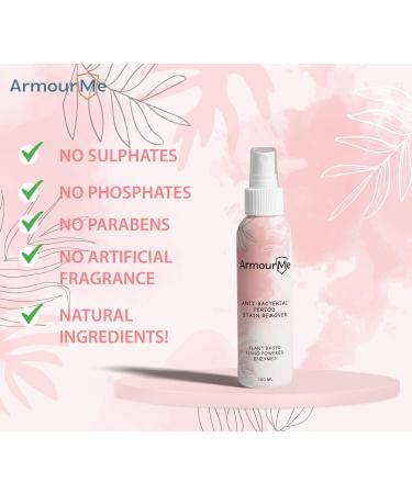 ArmourMe Antibacterial Period Stain Remover Enzyme-Based Stain Remover for Clothes New and Old Laundry Blood Spot Cleaner Plant-Based Undergarments and Clothing Stain Remover. - Buy Online on GoSupps.com