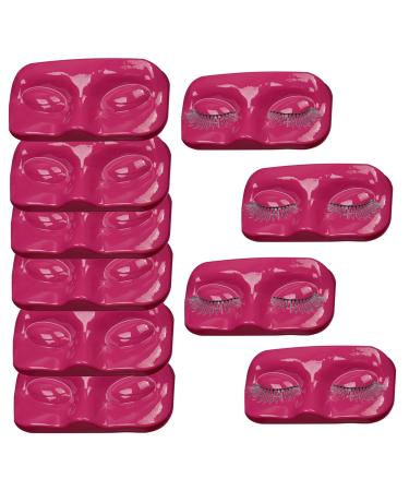 10Pcs Face-Shaped Eyelash Trays | Portable Empty Lash Packaging Box | Durable PVC Storage for False Eyelashes - Rose Red - Buy Online on GoSupps.com